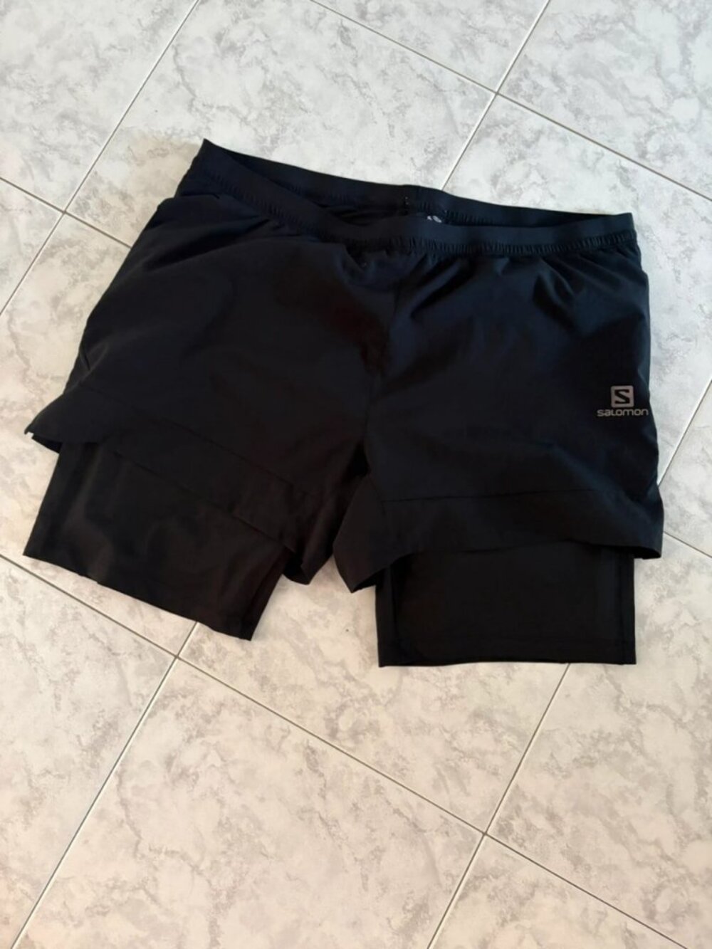 Men's Black 2in1 Running Shorts Size L